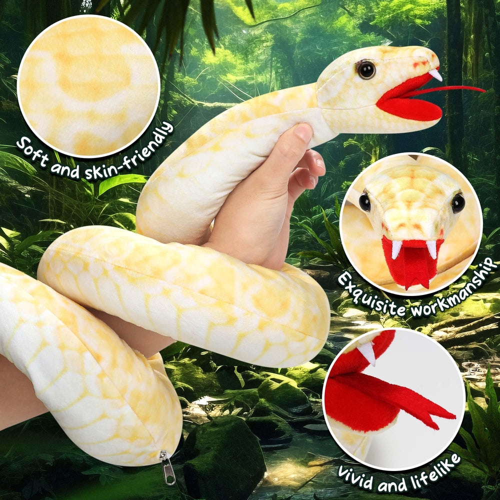 Xhamuon snake plush with bionic design, bright eyes and flexible body invite exploration.