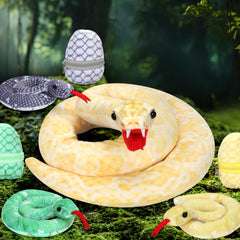 Xhamuon Easter decor plush snakes visually bold for playrooms and shelves.