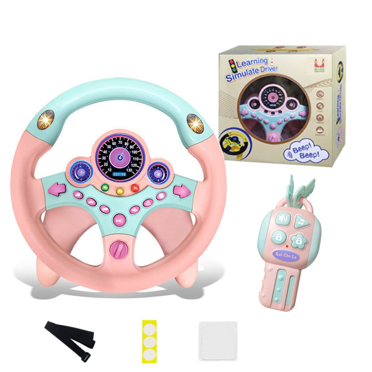 XHSP steering wheel toy with lights and music for engaging pretend play.
