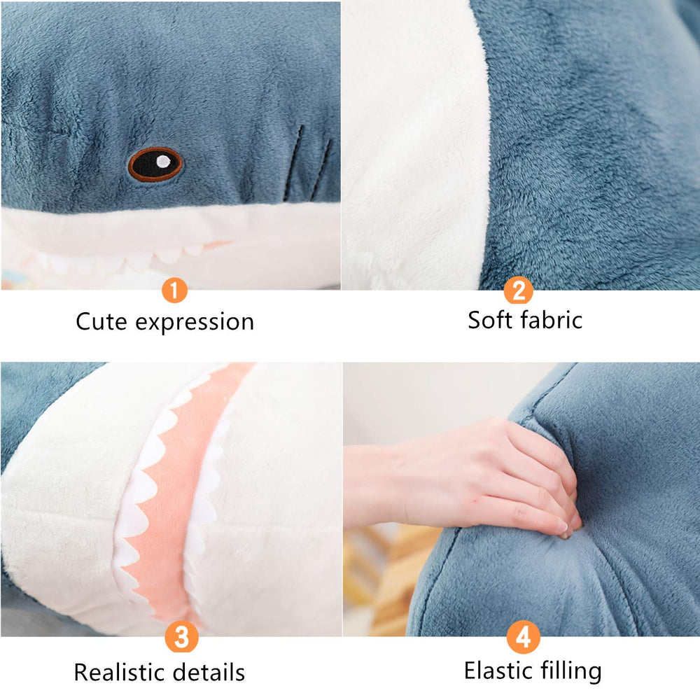 XIAOHONG 30-inch shark plush toy in room decor for playful accent