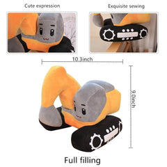 XIAOHONG excavator plush toy packaged vacuum-sealed, reveals fluffy shape on opening