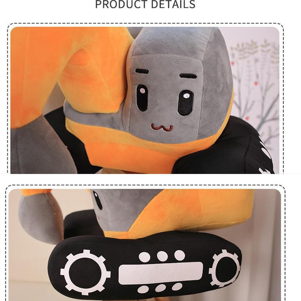 XIAOHONG excavator plush toy side view, ideal pocket-size friend for imaginative adventures