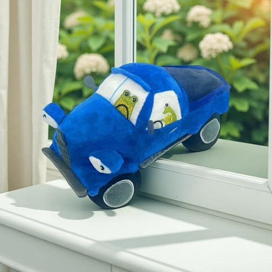 XIAOMOHAN blue car plush toy measures 8.6 inches, portable comfort buddy