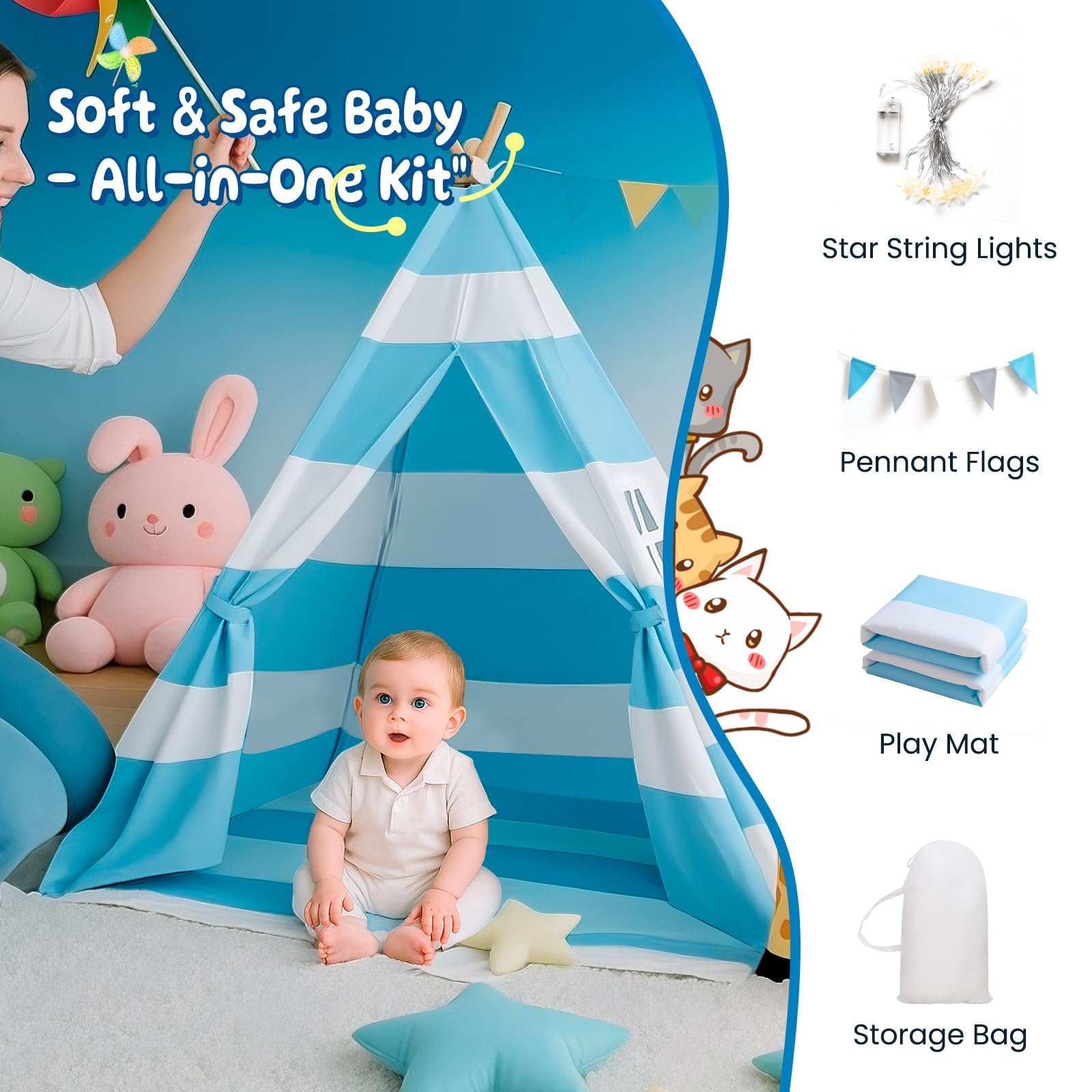 xiaowantong teepee tent designed for indoor playrooms and imagination