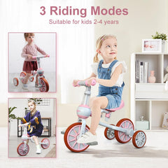 XIAPIA 3 in 1 pink adjustable seat adapts to growing kids for comfortable rides