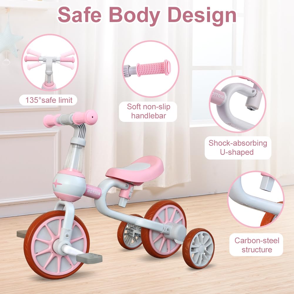 XIAPIA 3 in 1 pink detachable pedal enables pedal-free balance practice