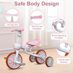 XIAPIA 3 in 1 pink detachable pedal enables pedal-free balance practice
