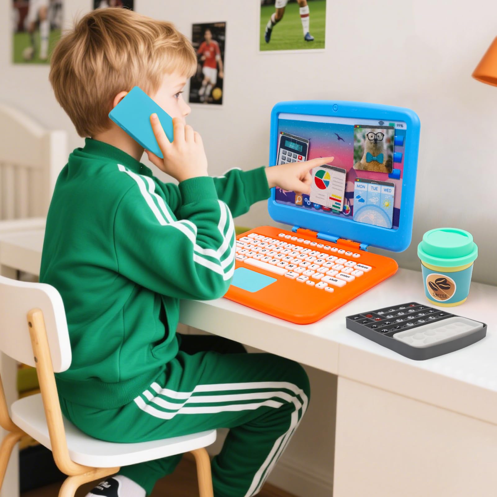 XIAPIA reusable notepad and pen supports creative writing during pretend work tasks.