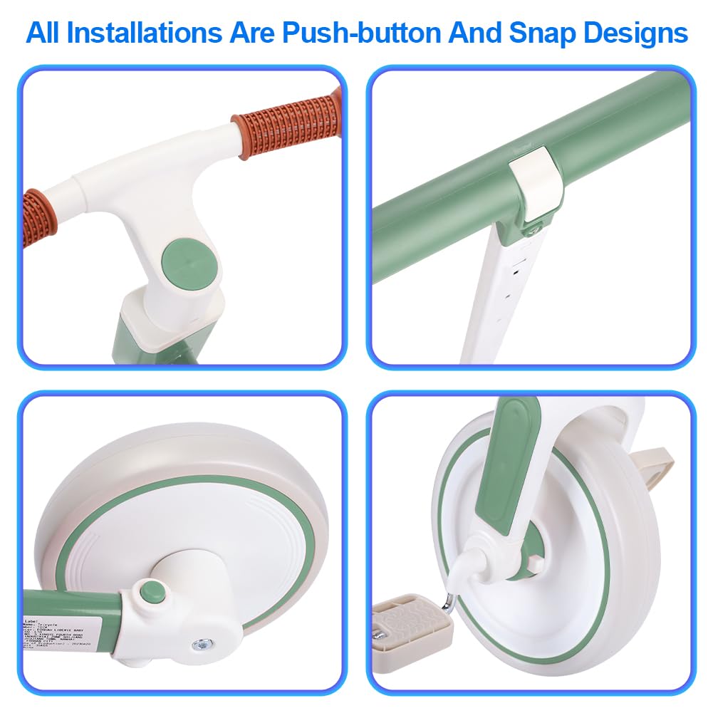 XIAPIA adjustable pushbar lets parents ride comfortably without bending.