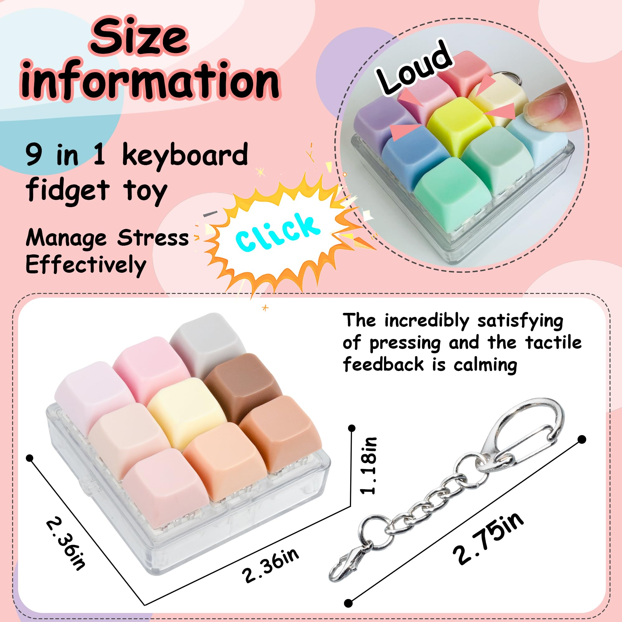 XiawaLangzhuo 2-pack Morandi keyboard fidget for office focus
