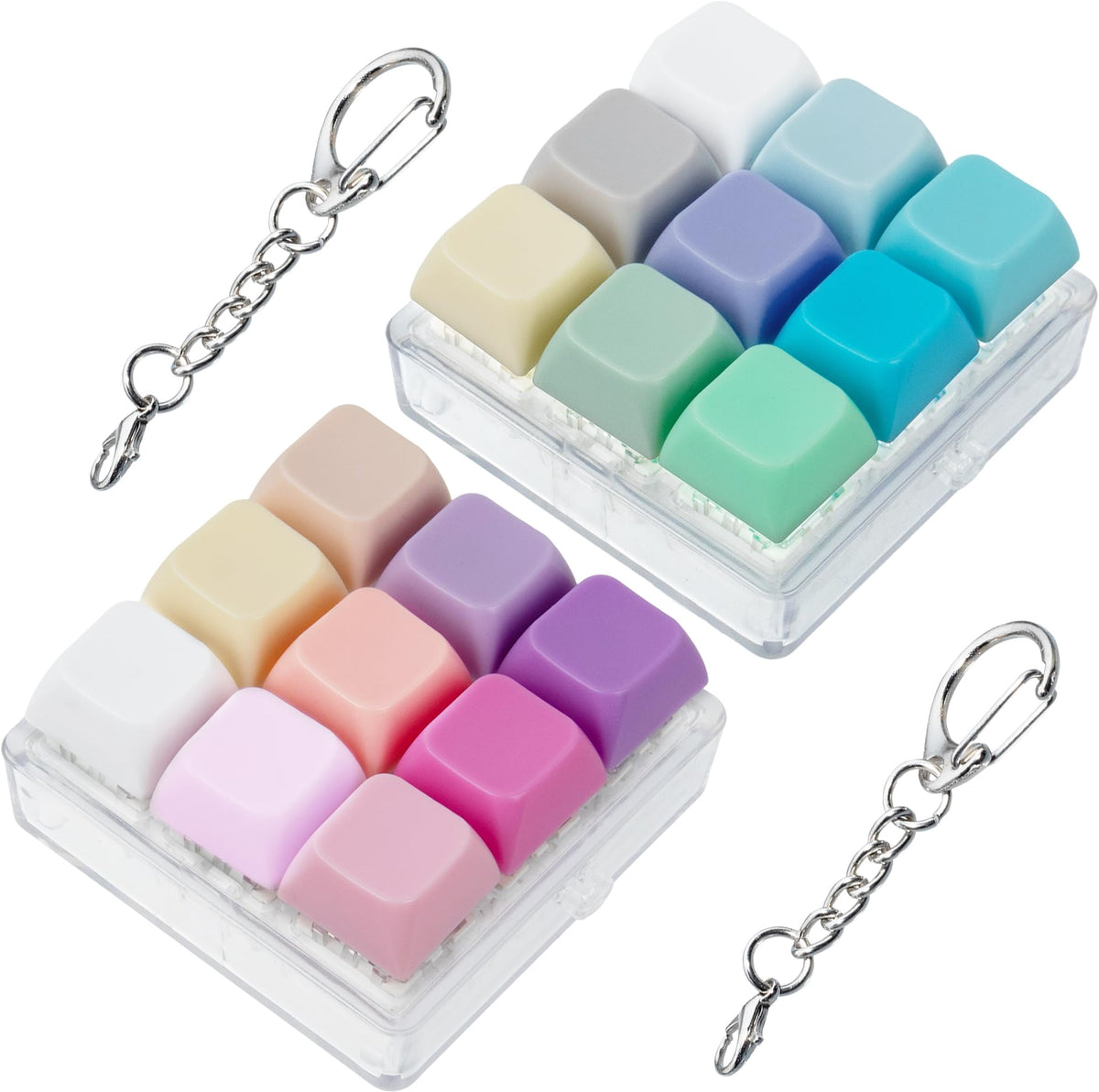 XiawaLangzhuo 2-pack keyboard fidget front view with portable stress relief in hand.