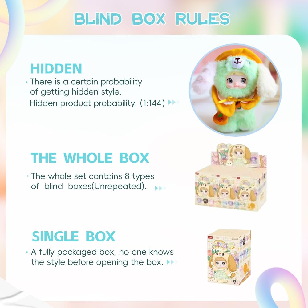 XiDonDon Nommi Puppy Diary plush face figure, colorful display collection option