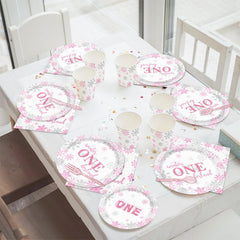 XIENBLOC Pink utensils completing the coordinated tableware set.