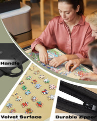 XIJ puzzle mat with sorting trays for tidy piece management.