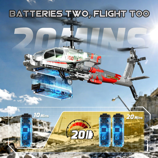 XIKOTEC RC helicopter with LED lights visible during play