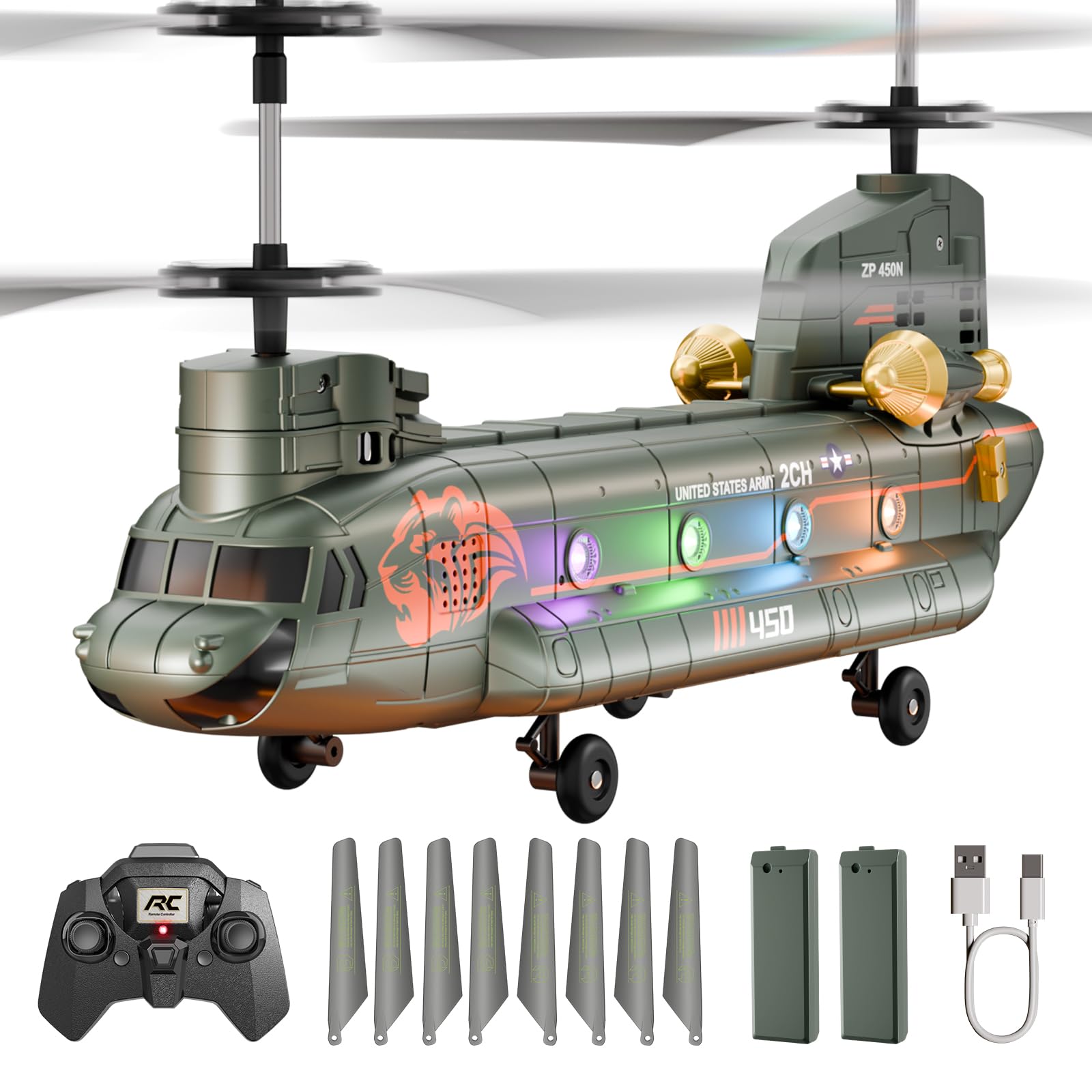 XIKOTEC RC helicopter with LED night lights for indoor flight fun