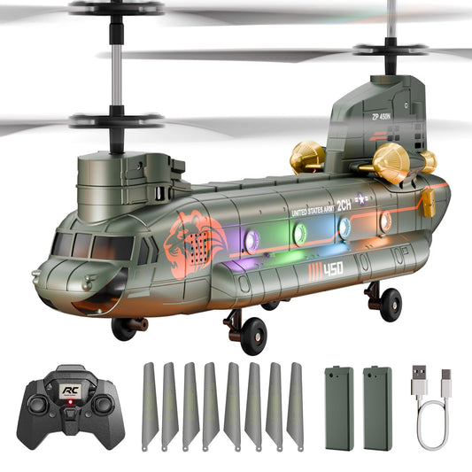 XIKOTEC RC helicopter with LED night lights for indoor flight fun