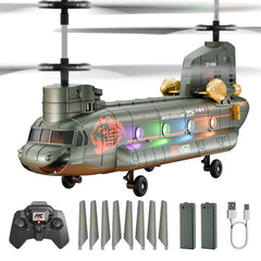XIKOTEC RC helicopter with LED night lights for indoor flight fun