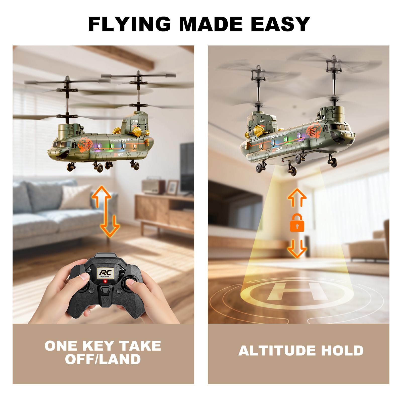 XIKOTEC RC helicopter with low battery alert for safe planning