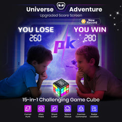 Xinbeiya Rechargeable Game Handheld Cube score screen displays progress and high scores