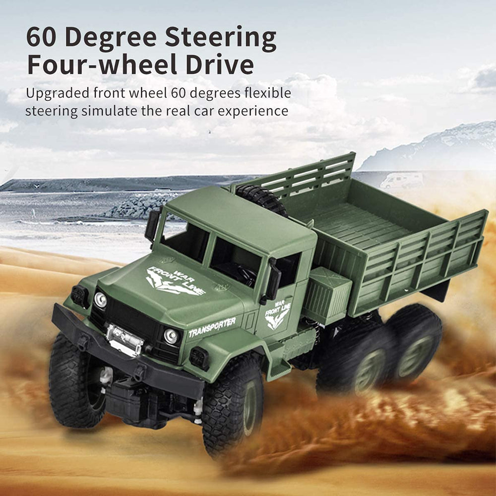 XINGRUI RC truck with dual LED headlights for night driving.