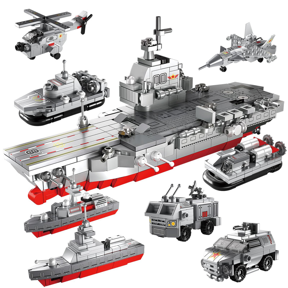 Xingya youpin 8-in-1 battleship assembly with durable ABS bricks for imaginative play.