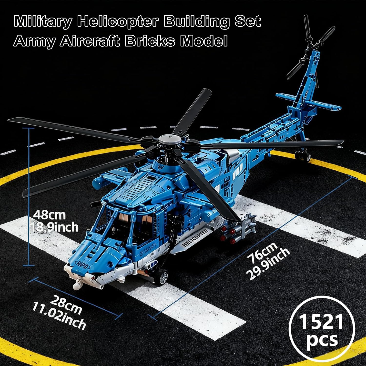 Rotating main and tail rotor blades on Xingya Youpin helicopter model in action