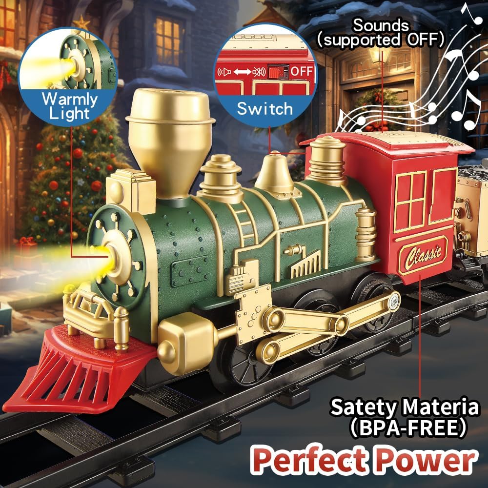 XINGYING Christmas Train cargo car shown with set for imaginative rolling goods