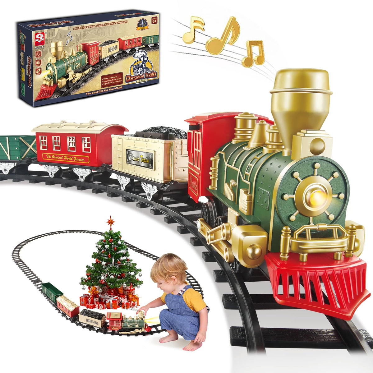 XINGYING Christmas Train locomotive with warm headlights for festive pretend play
