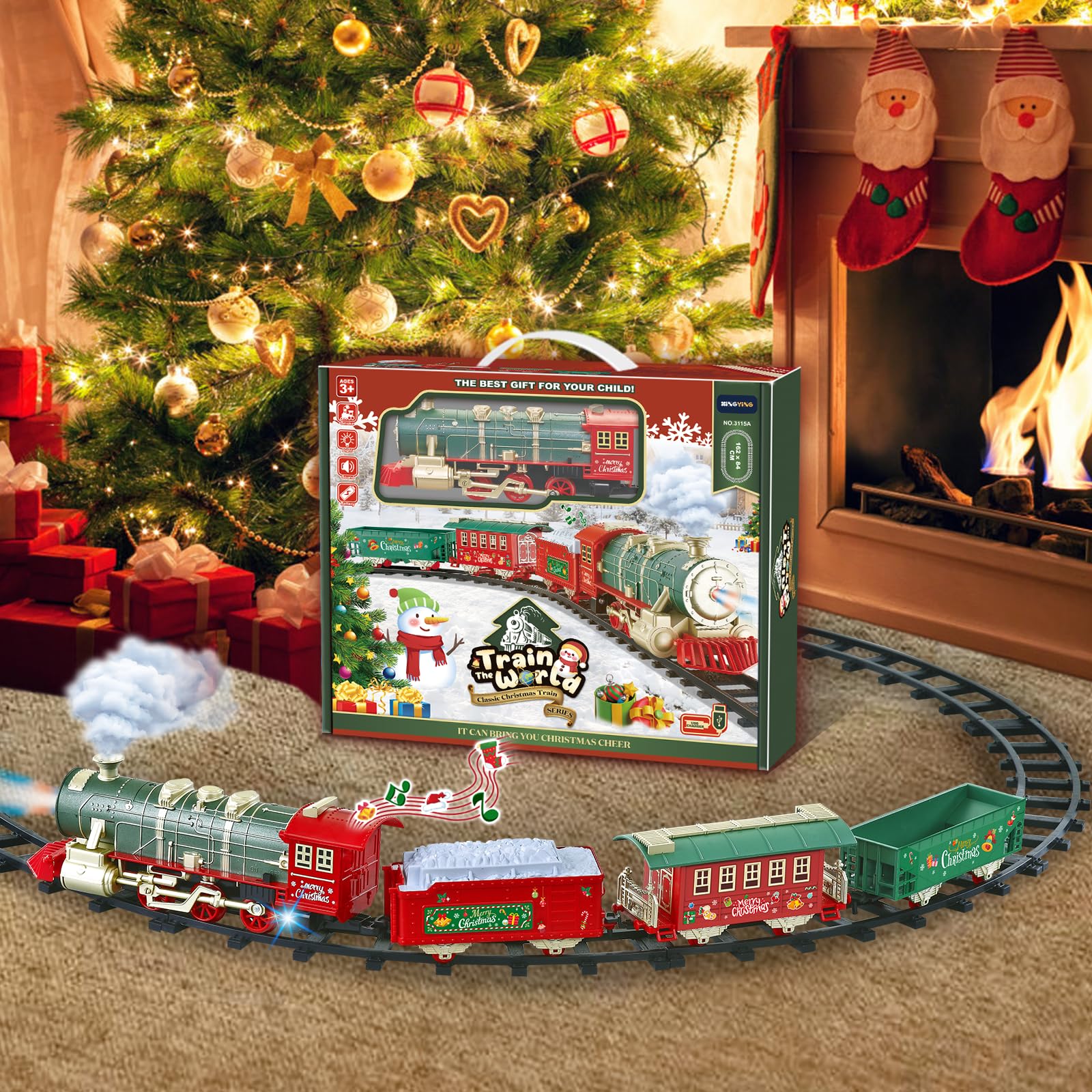 XINGYING Christmas train passenger car enhances storytelling during play.