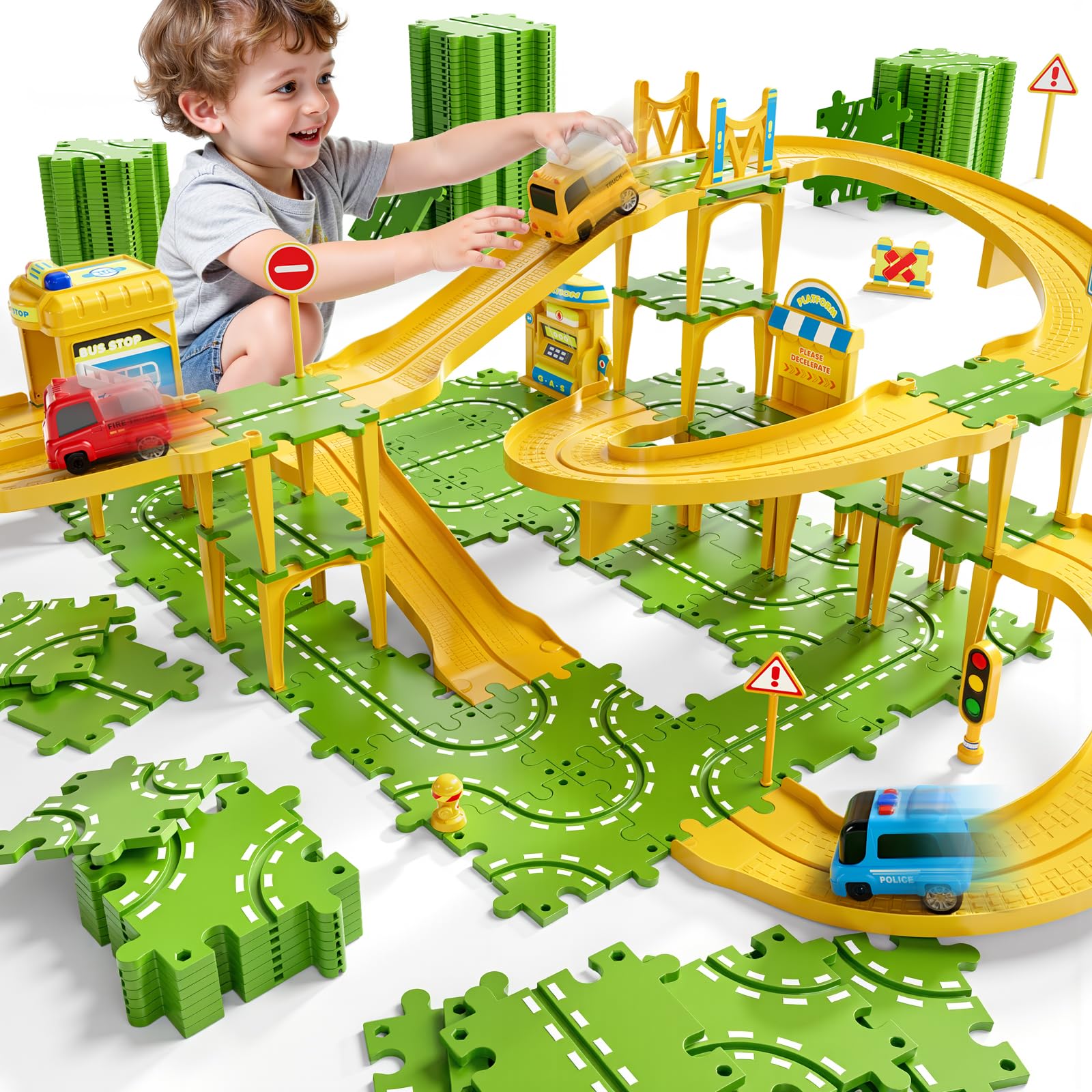 XINNOVEL 4-Tier race track pieces for creative assembly and hand-eye coordination.