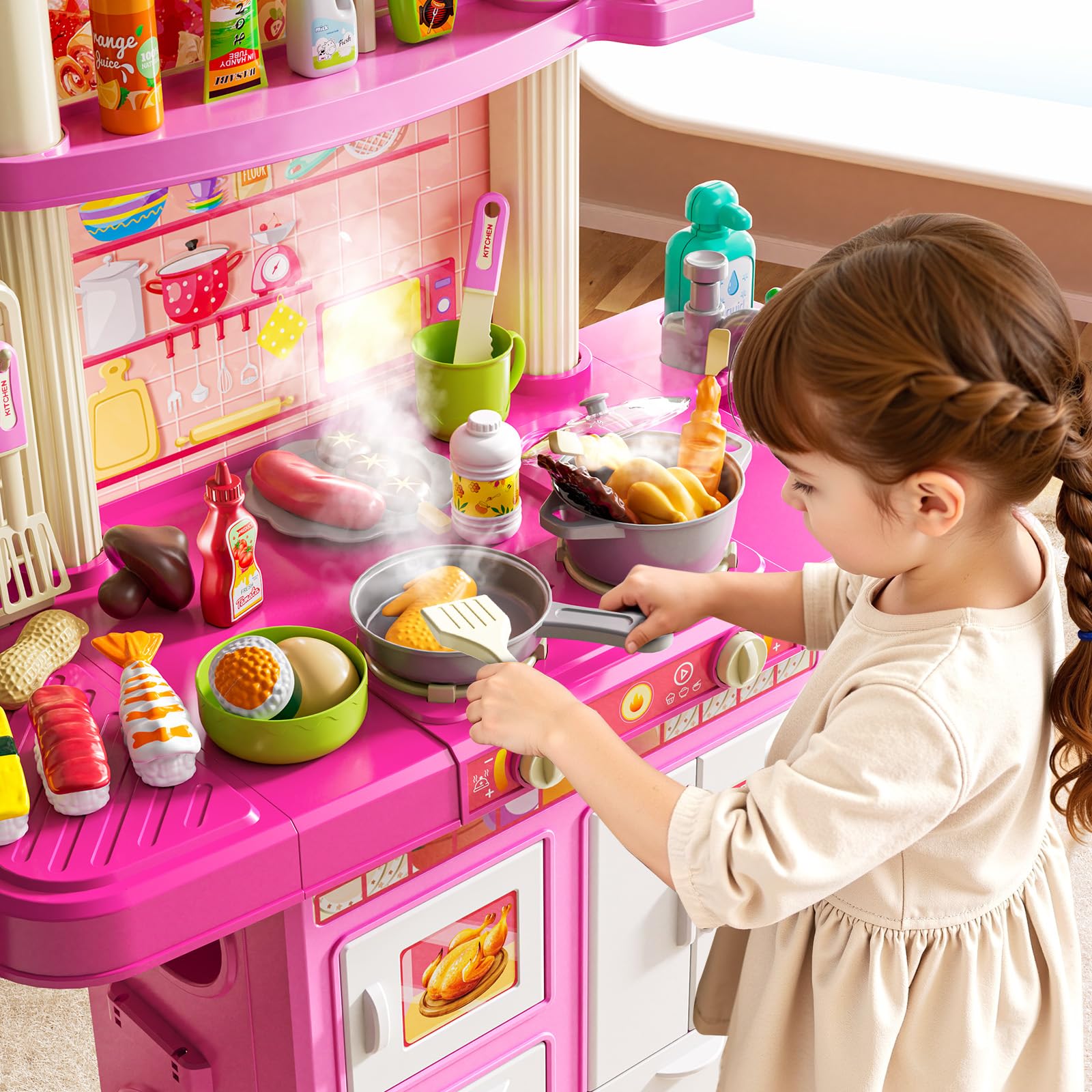 XINNOVEL 46-piece play food set for realistic pretend meals