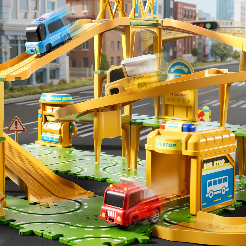 XINNOVEL bus station and signs support themed storytelling and role-play adventures.