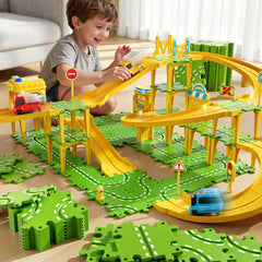 XINNOVEL easy-assembly puzzle track supports indoor and outdoor play sessions.