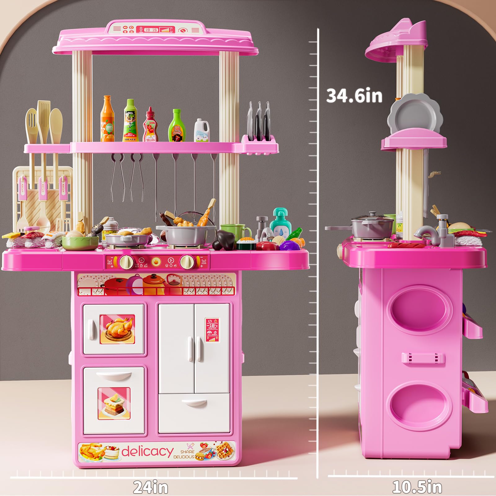 XINNOVEL kid-friendly kitchen design with smooth edges supports safe play.