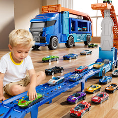 Unfolded dual lane track set up for two player races