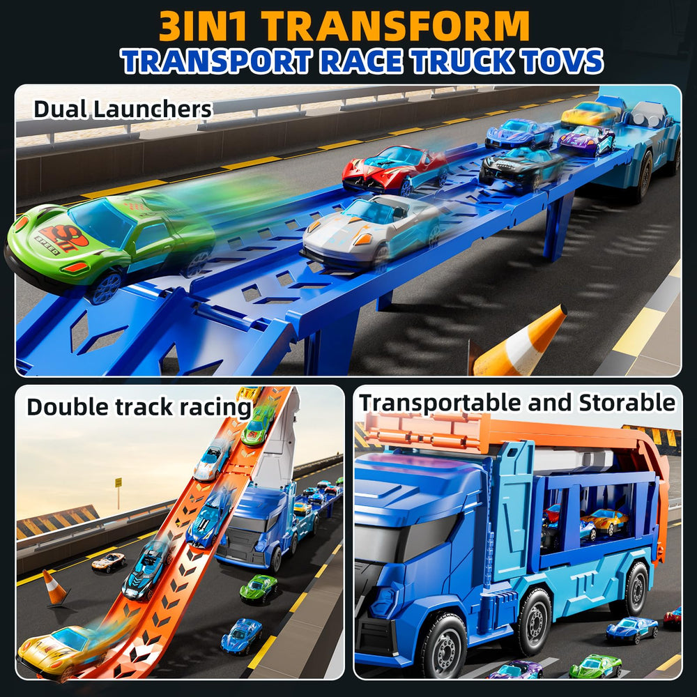 Transport truck doubles as car storage for quick cleanup