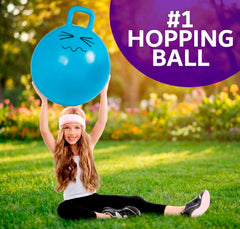 Xino Sports hopping ball used indoors, promoting safe, energetic family fun.