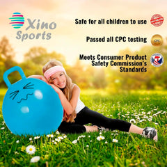 Xino Sports hopping ball safety features and materials for peace of mind.