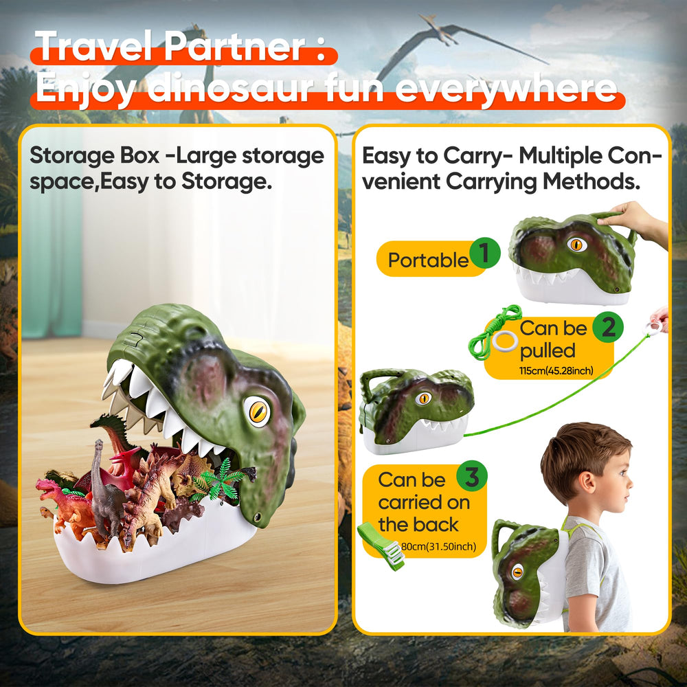 XINSITE dinosaur figures closeup with vivid details for tactile play.