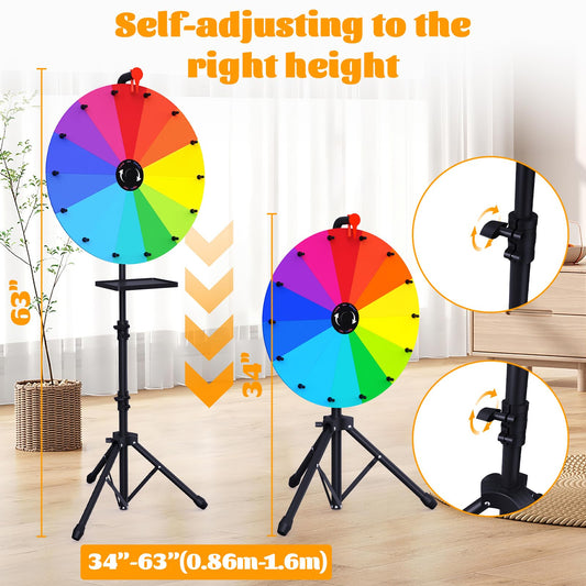 XIPENGKEJI prize wheel stand adjustable height enables flexible setups