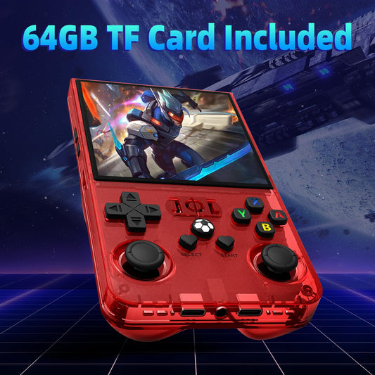 Xiskt R36MAX featuring 64GB storage for thousands of retro titles.