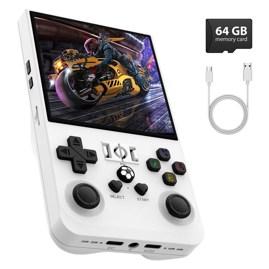 xiskt R36MAX front view for on-the-go retro gaming.