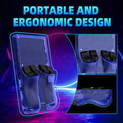 Xiskt R36MAX transparent blue chassis showcases portable design.