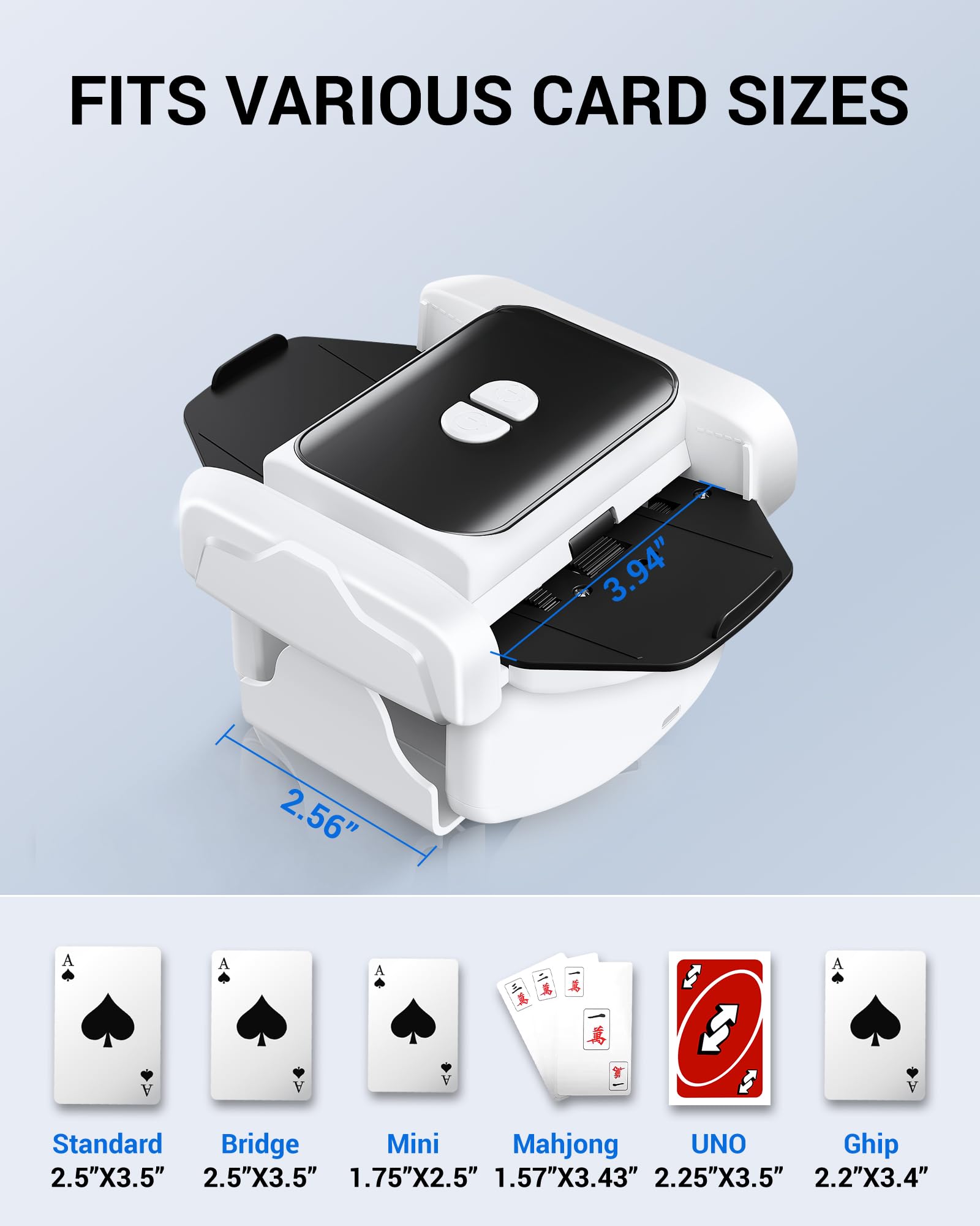 XISZMOG Compact portable shuffler in hand for travel nights.
