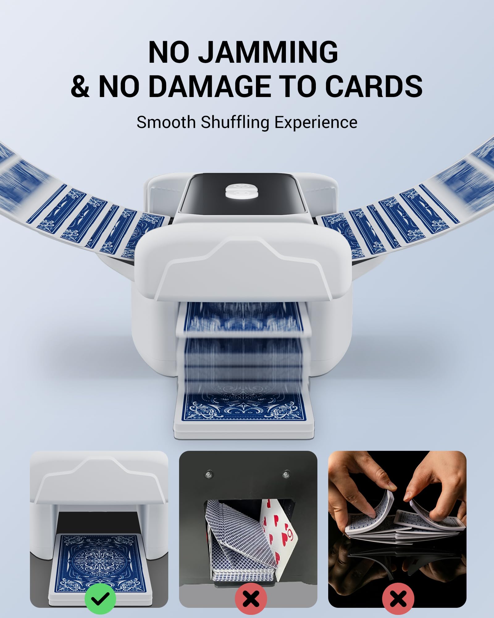 XISZMOG Dual-deck capacity illustration shows versatile gameplay setups.