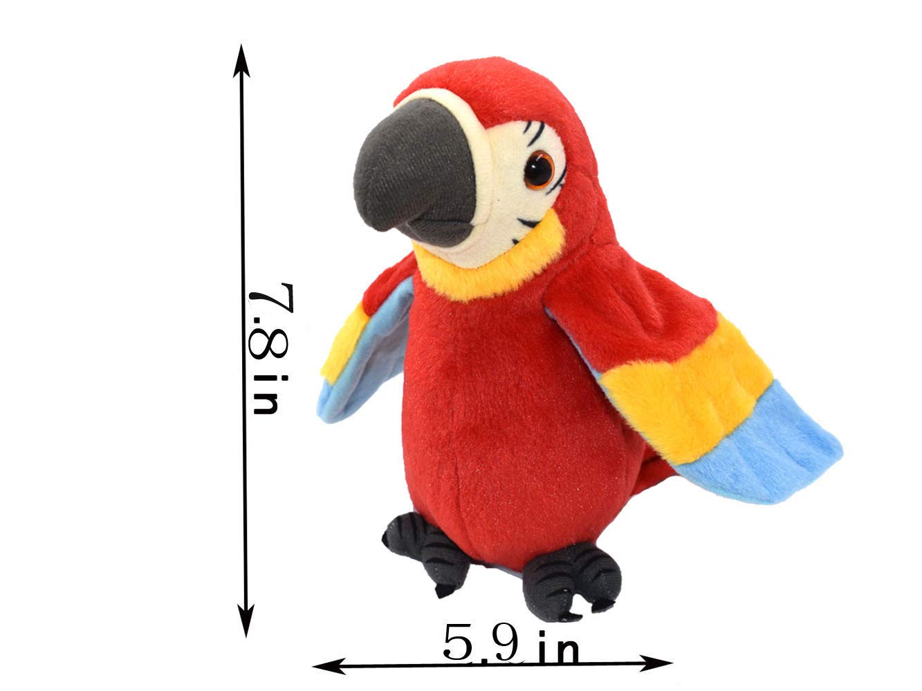 XiuLiFeiFei Mimicry Parrot red face detail shows soft cotton texture for hugs