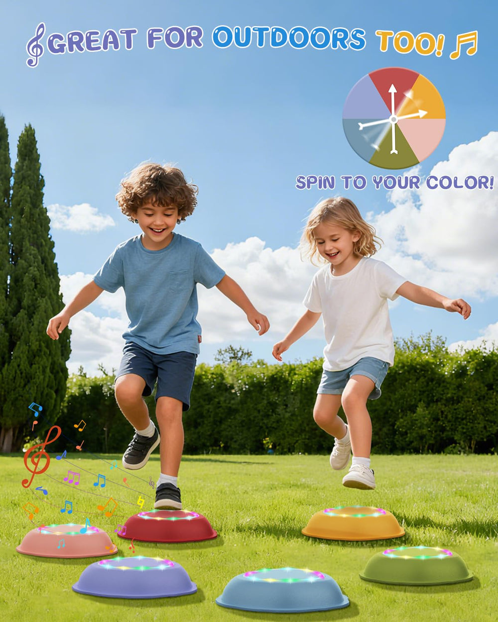 XIUREI stepping stones indoor-outdoor use supports versatile sensory exploration
