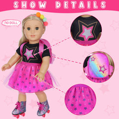 XIVEENS complete 5-piece doll clothes set for 18-inch dolls