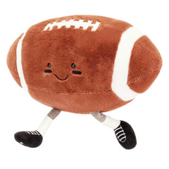 XIYUAN Rugby Plush Ball packaging note, vacuum-sealed and fluffing after opening.